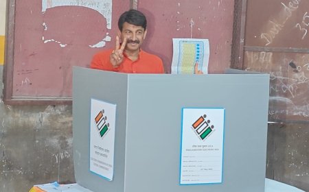 मनोज तिवारी ने किया मतदान, मतदाताओं से वोट डालने की अपील की