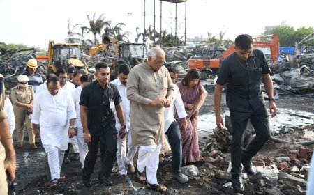 राजकोट गेमजोन हादसा : 28 की मौत, मुख्यमंत्री ने घटनास्थल और अस्पताल का किया दौरा