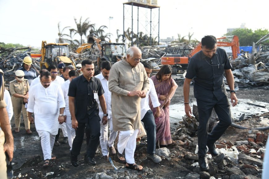 राजकोट गेमजोन हादसा : 28 की मौत, मुख्यमंत्री ने घटनास्थल और अस्पताल का किया दौरा