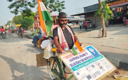 असम से साइकिल चलाकर प्रधानमंत्री से मिलने निकला युवक पहुंचा बिहार के मोतिहारी