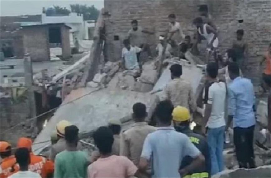 लखनऊ में तीन मंजिला इमारत गिरी; 4 की मौत, कई मलबे में दबे