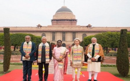 उपराष्ट्रपति सीपी राधाकृष्णन ने ईयू नेताओं के सम्मान में आयोजित स्वागत समारोह में भाग लिया