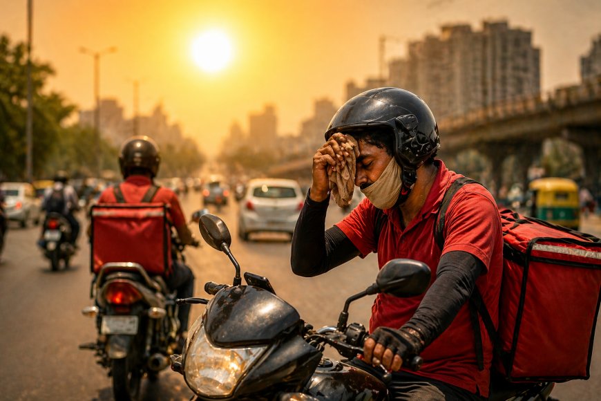 दिल्ली-एनसीआर में बढ़ी गर्मी की मार: गिग वर्कर्स के लिए खतरा, दोपहर में काम रोकने की मांग