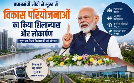 सूरत को विकास की नई सौगात, पीएम मोदी ने कई परियोजनाओं का किया लोकार्पण