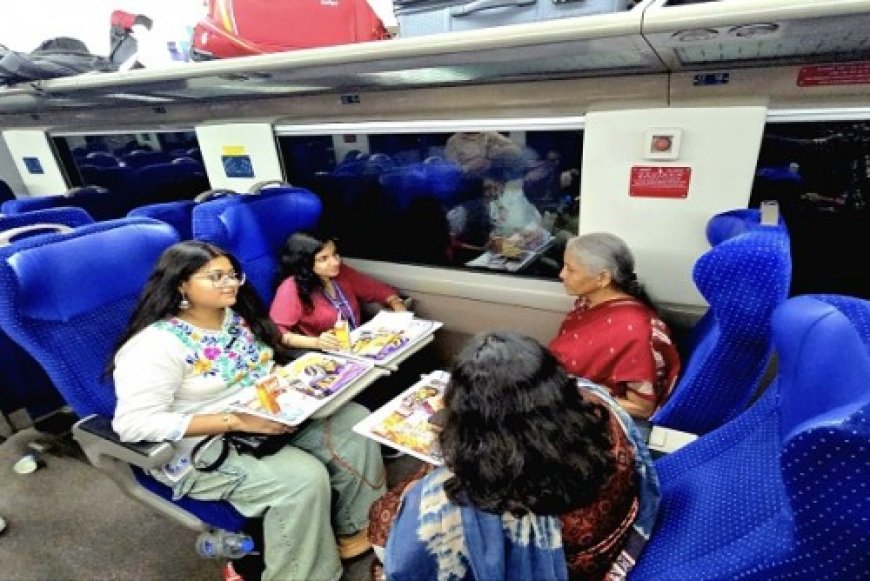 ब्रिक्स बैठक के लिए वंदे भारत से जयपुर पहुंचीं केंद्रीय वित्त मंत्री निर्मला सीतारमण, ट्रेन में युवाओं से की चर्चा