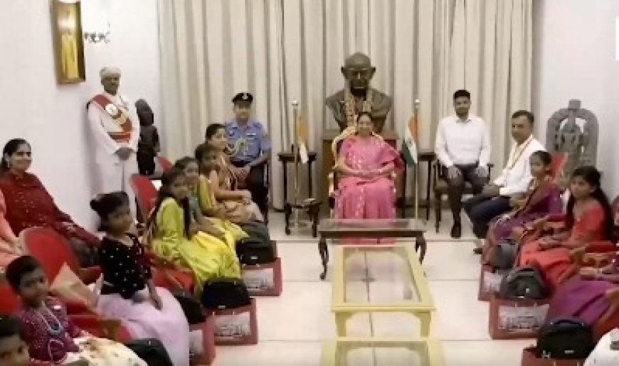 कर्नाटक राज्यपाल सुधा यादव ने वंचित बच्चियों के साथ किया कन्या पूजन, स्कूल बैग और किताबें की वितरीत
